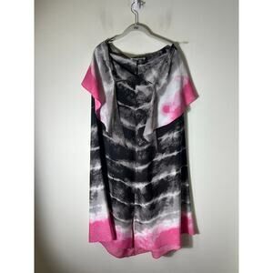 Ramona La Rue Pink Gray Silk Dress Sz S